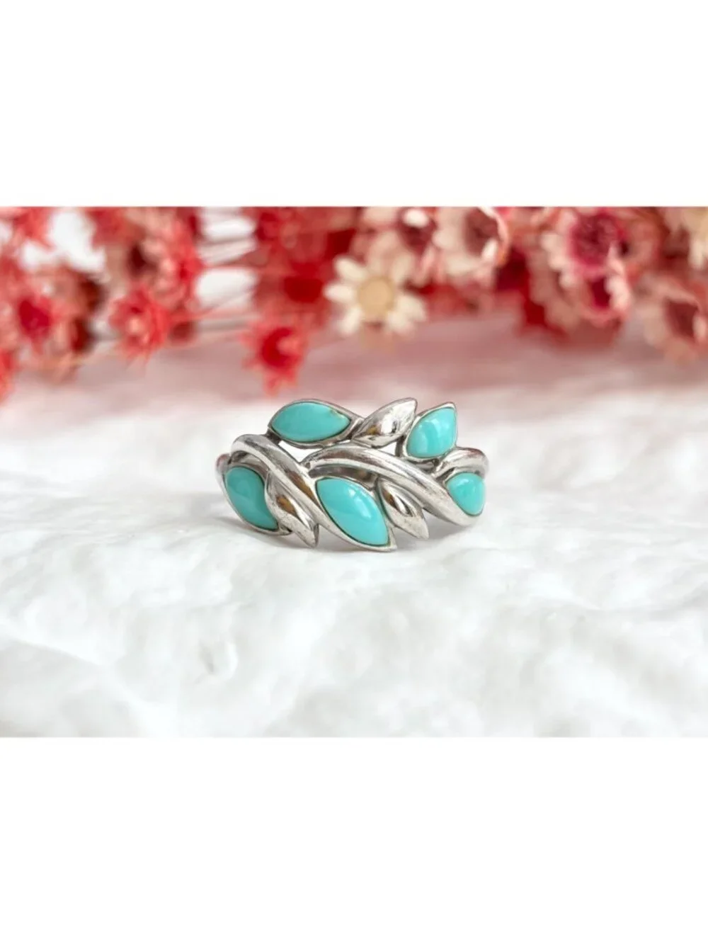 Southwest Sleeping Beauty Turquoise Sterling Silver 925 Vintage Ring - sz 9